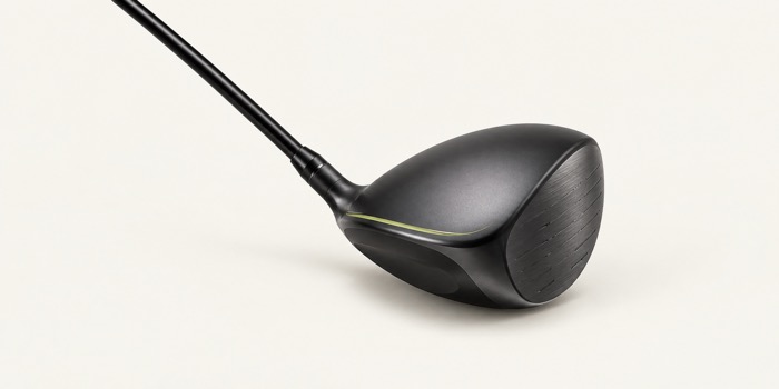 An unbranded charcoal driver with a subtle lime accent